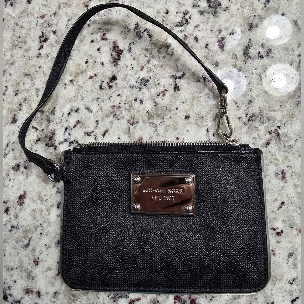 Michael Kors Textured Black Wristlet